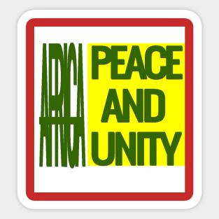 peace and unity africa Sticker